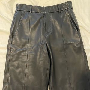 Vince High-rise Lamb Leather Bermuda Shorts
